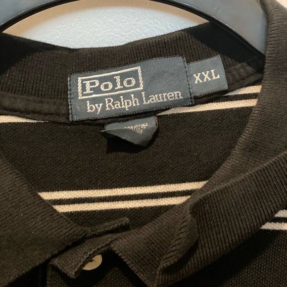 Ralph Lauren black and white strip polo - Picture 2 of 3